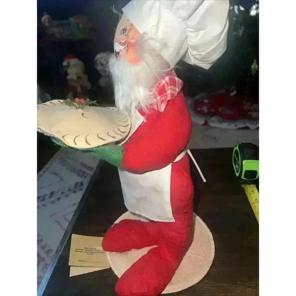 Annalee Mobillite Christmas Santa Claus Holding Pie 17”Vintage Rare 92 - Picture 5 of 8